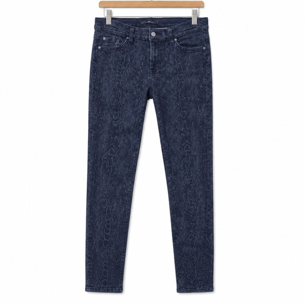 7 For All Mankind Snake Print Skinny Jeans 29